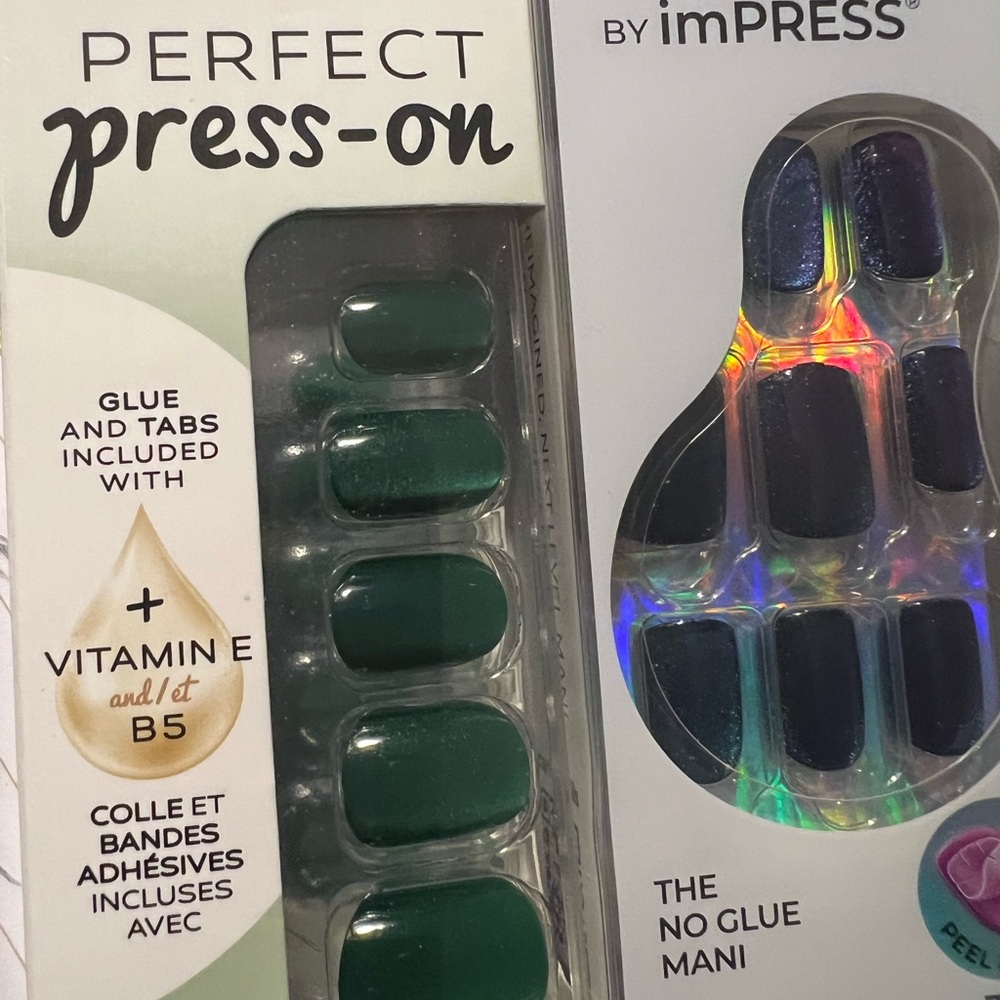 imPRESS Women’s Press-On Nails - Emerald Green & Deep Teal Duo
